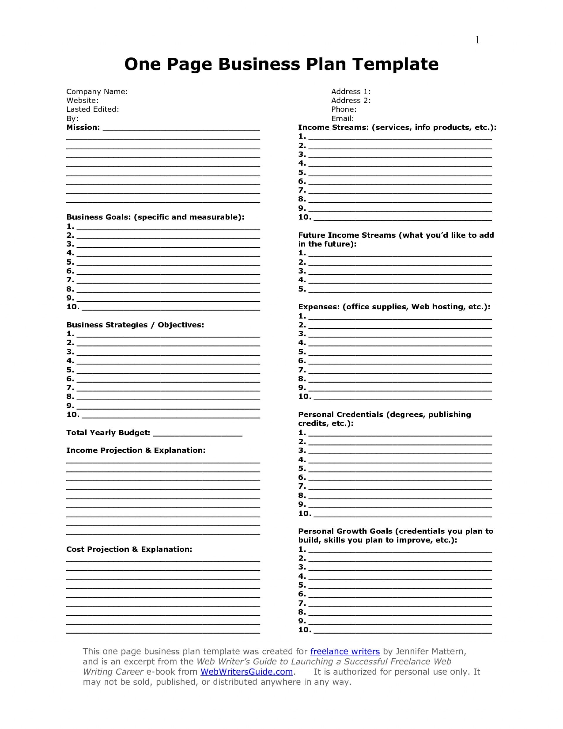 002 Free Business Plan Template 20Simple20Usiness Outline Inside