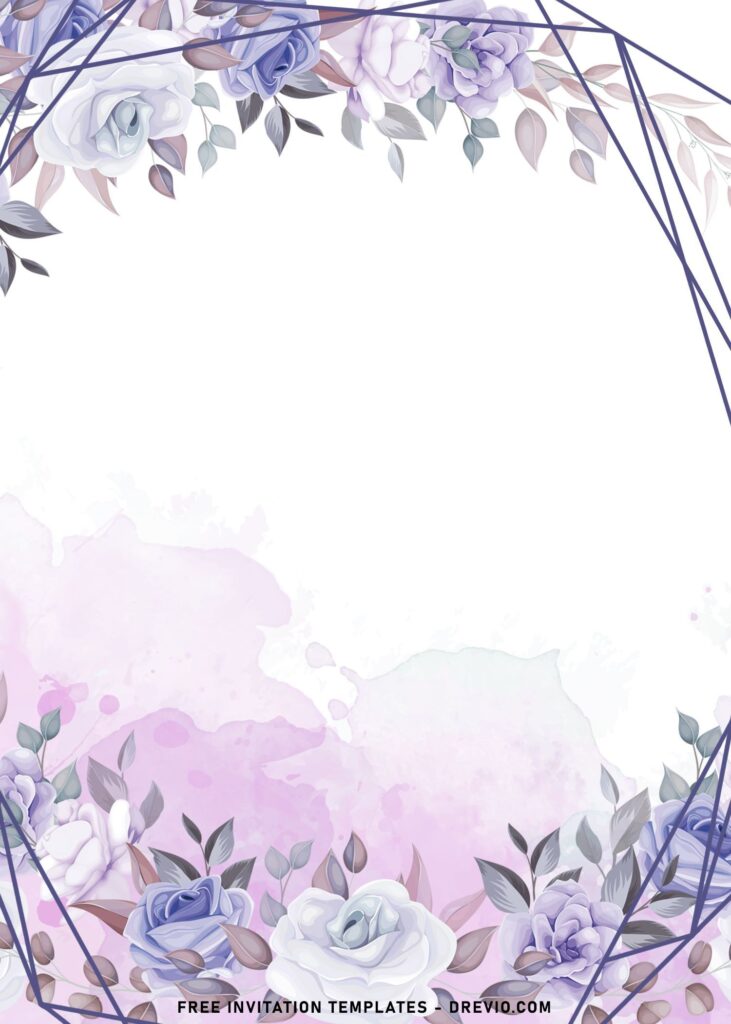 10 Beautiful Purple Floral And Leaves Birthday Invitation Templates