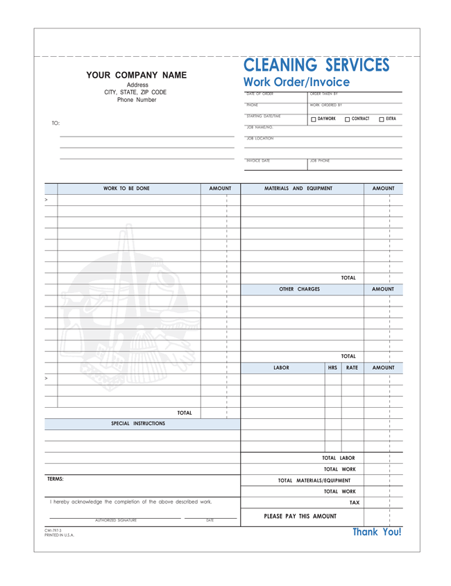 10 The Origin Free Printable Invoice Cleaning Template