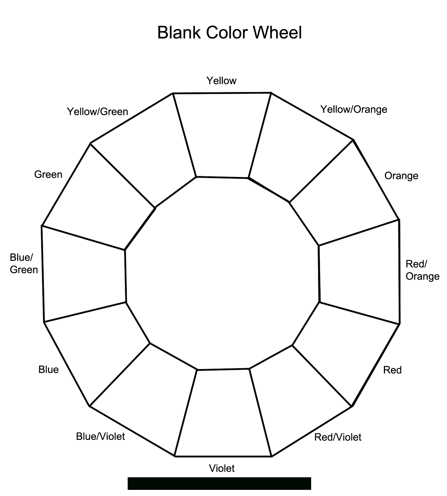 Color Wheel Templates Blank