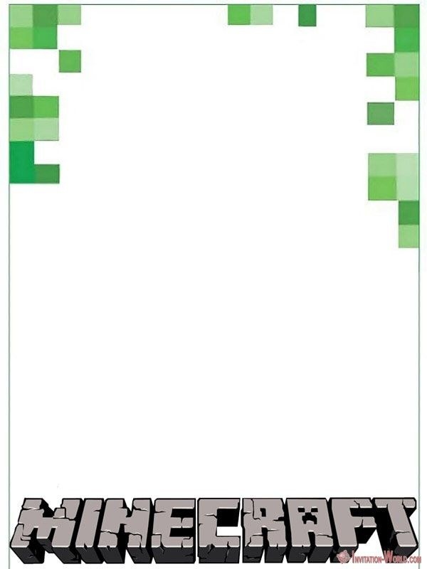 12 Printable Minecraft Invitation Templates Invitation World