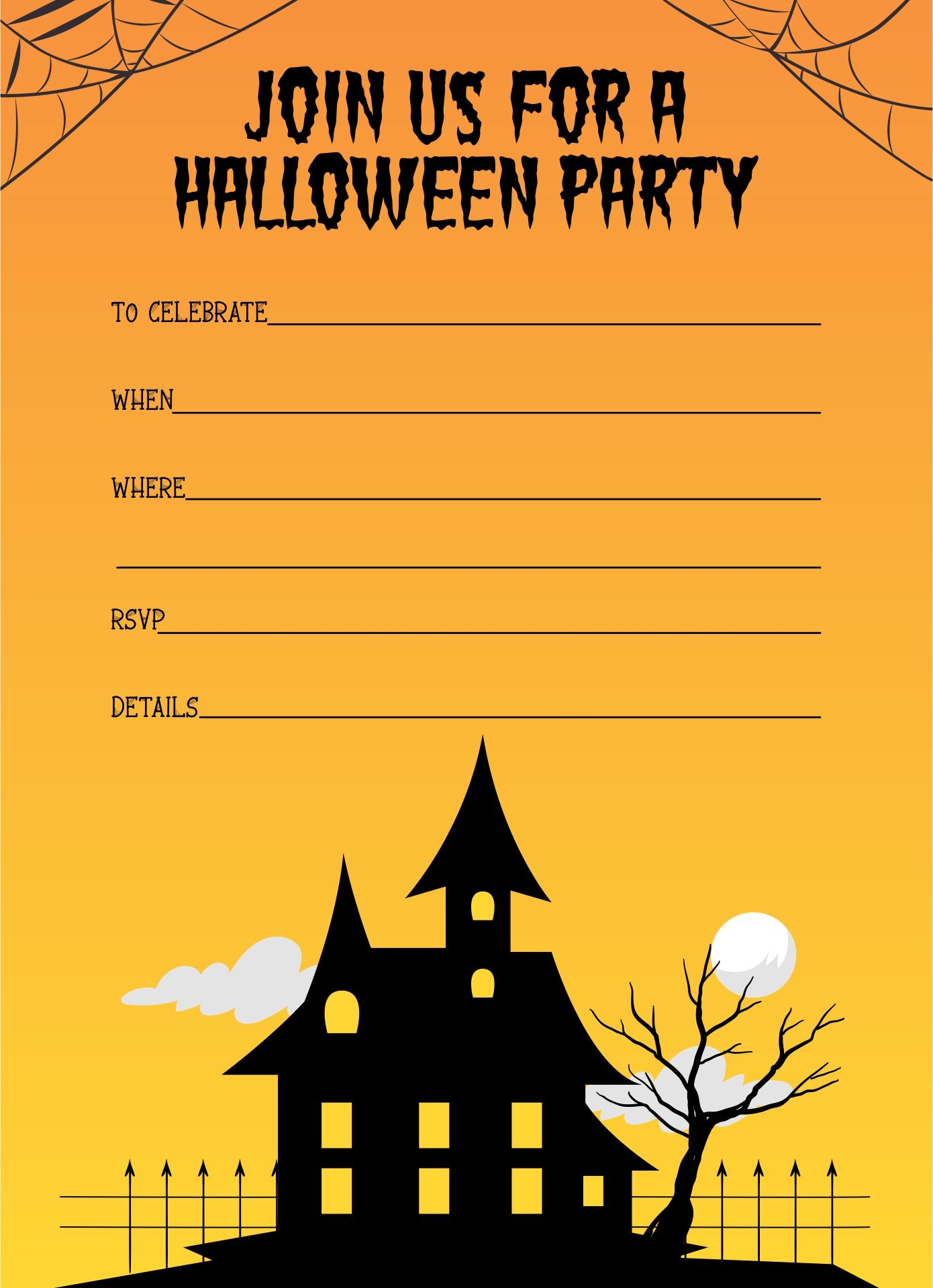 Blank Halloween Invitation Templates