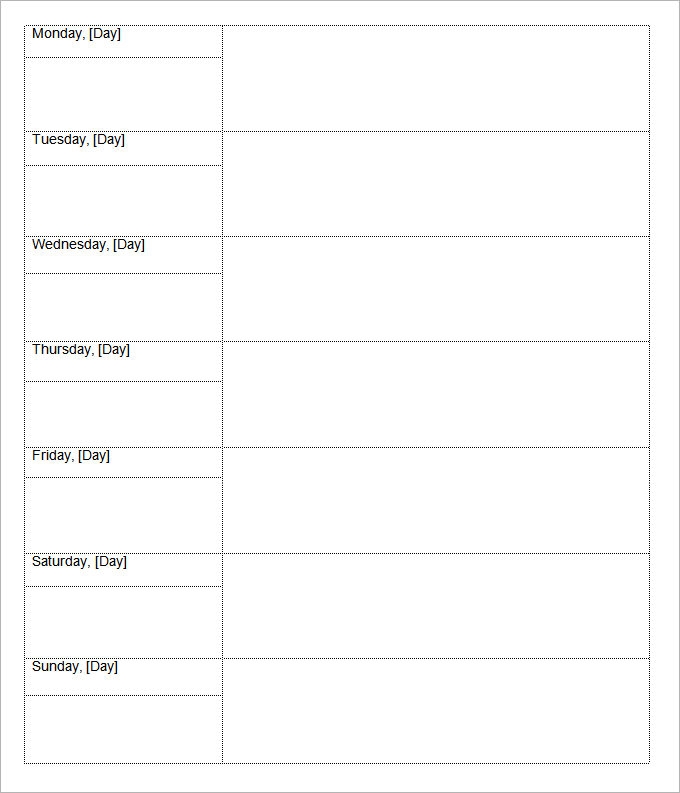 Blank Table Chart Templates