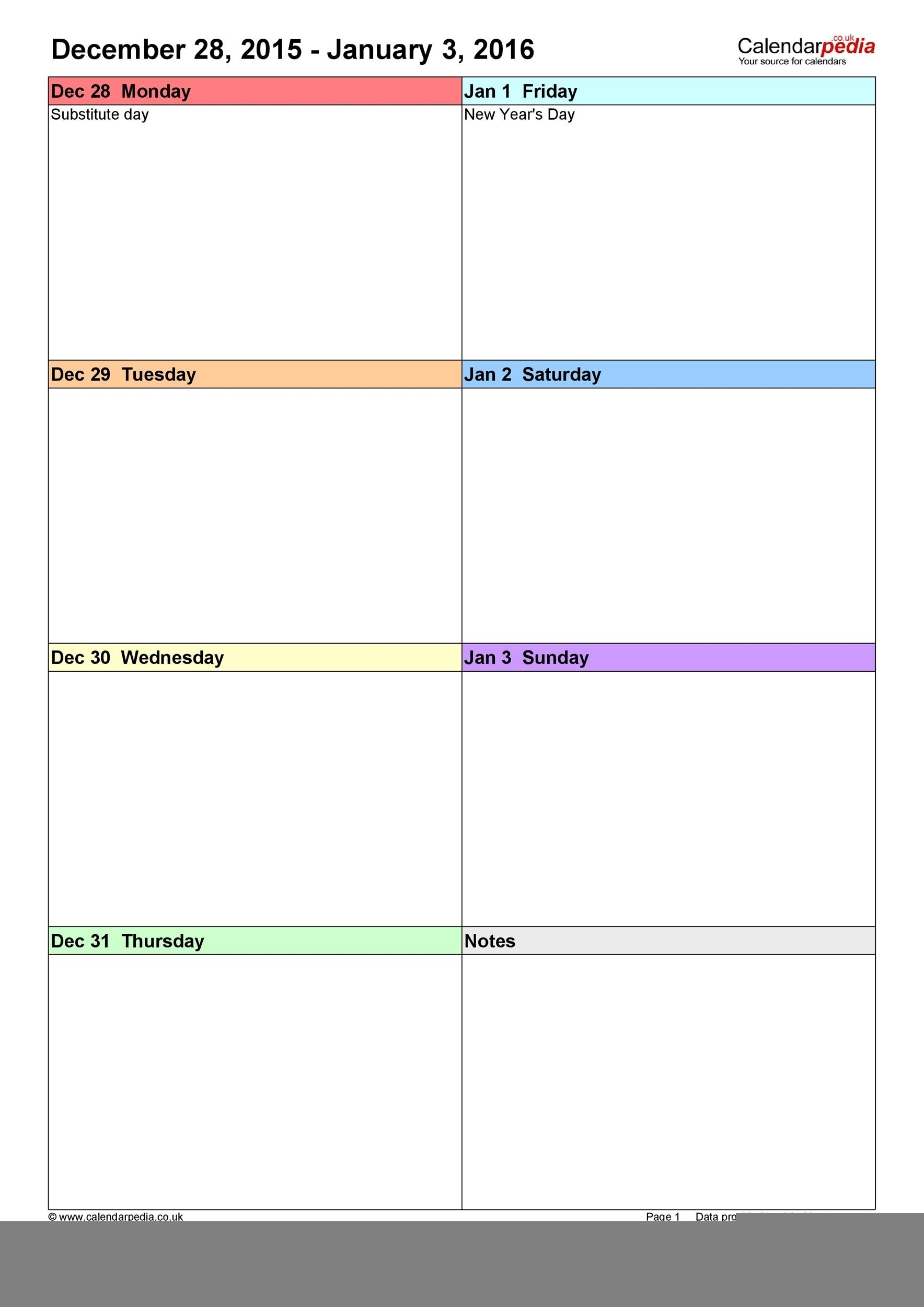 20 Free Printable Weekly Calendars Vrogue Co