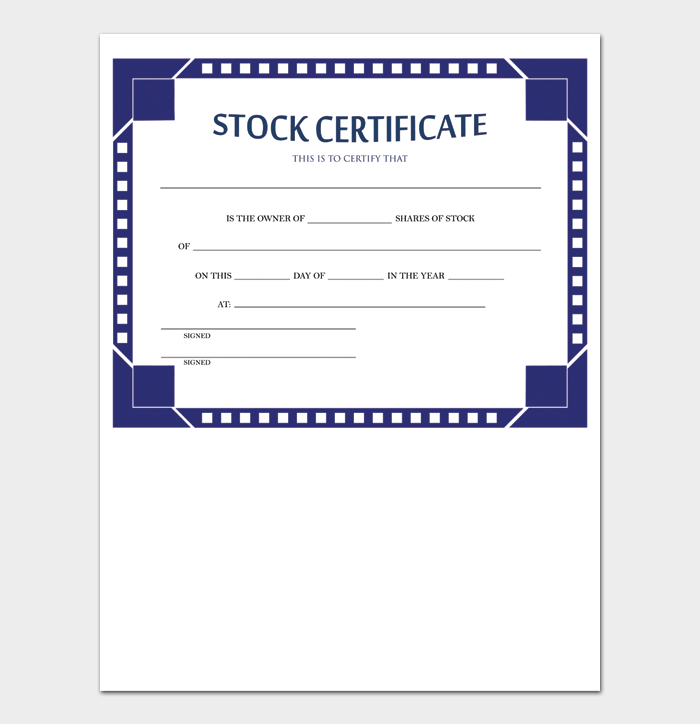 20 Free Stock Certificate Templates Word PDF DocFormats