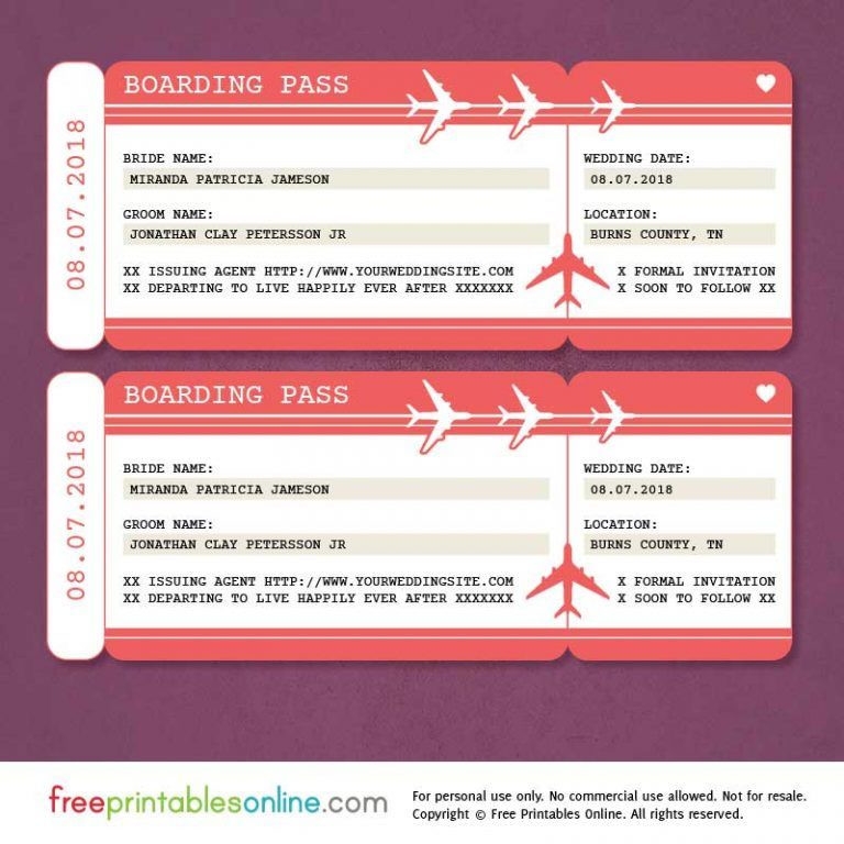 20 Plane Ticket Template Pdf Simple Template Design