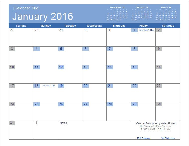Blank Monthly Calendar Templates Pdf