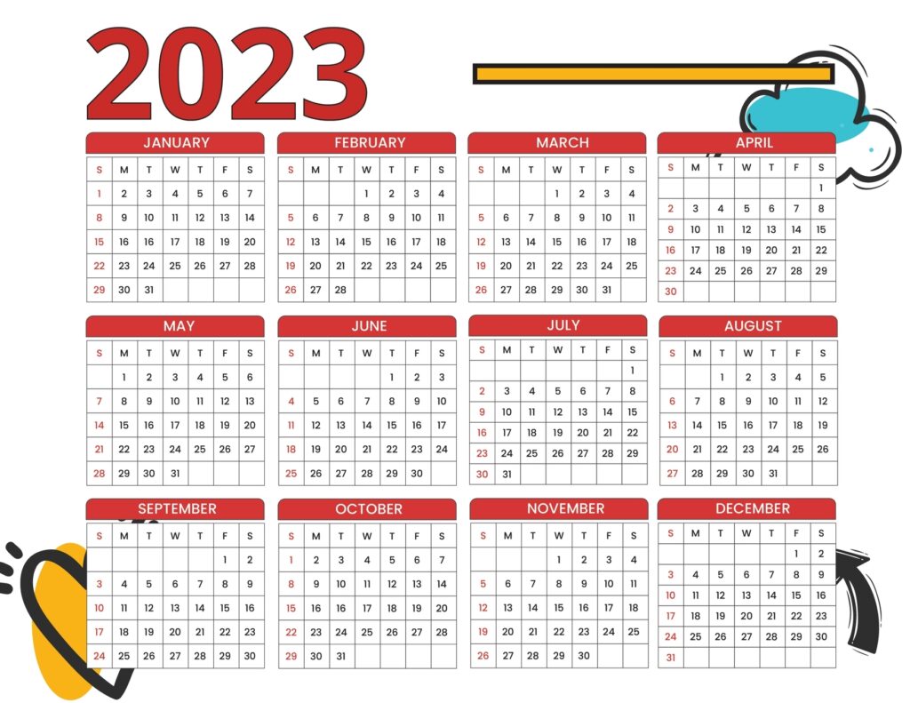2023 Calendar Template In Illustrator PSD Word Download Template