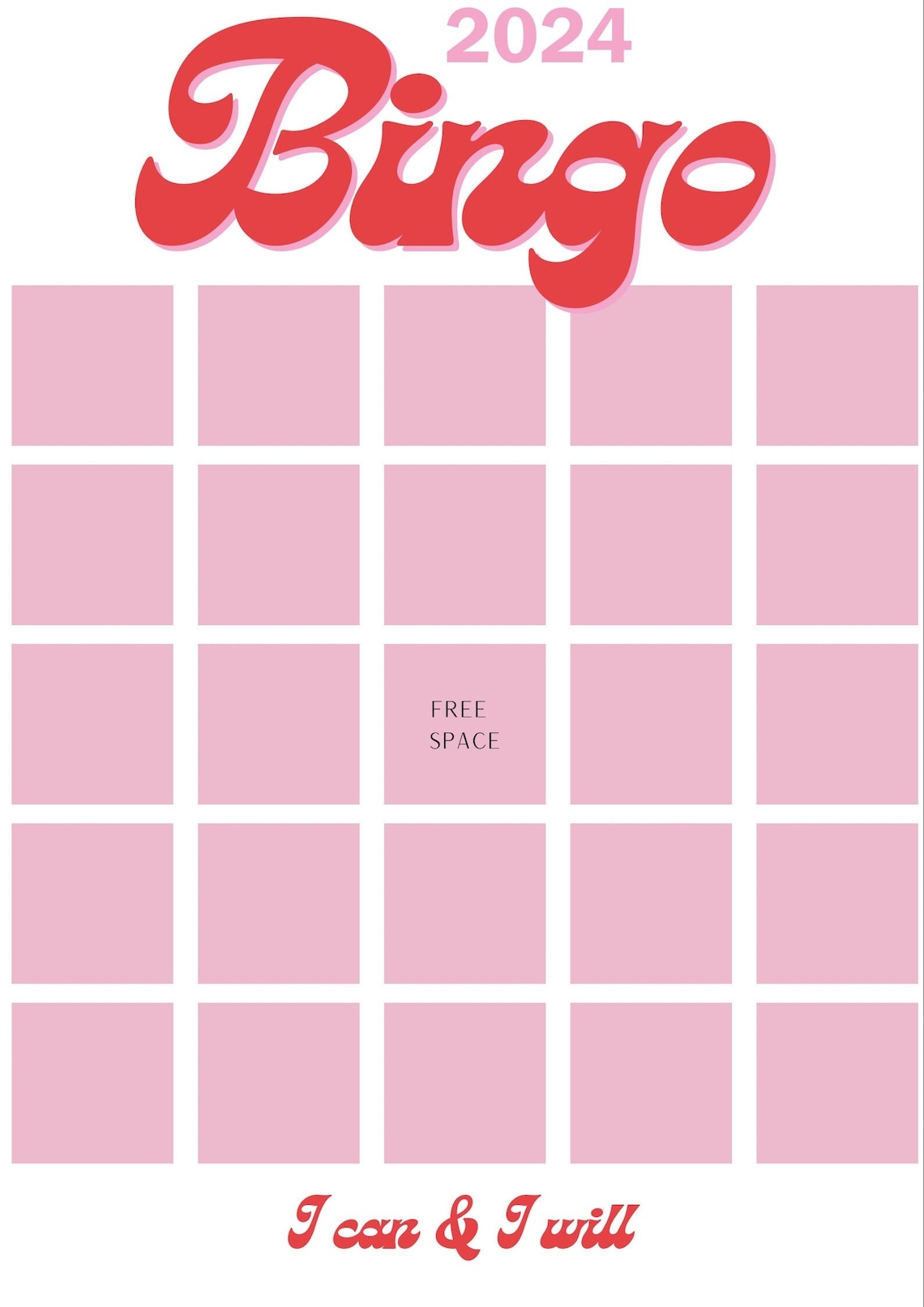 2024 Bingo Card Digital Download Etsy
