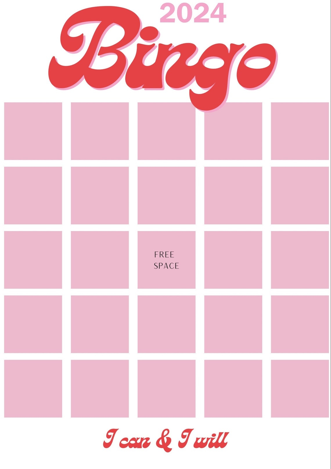 2024 Bingo Card Digital Download Etsy