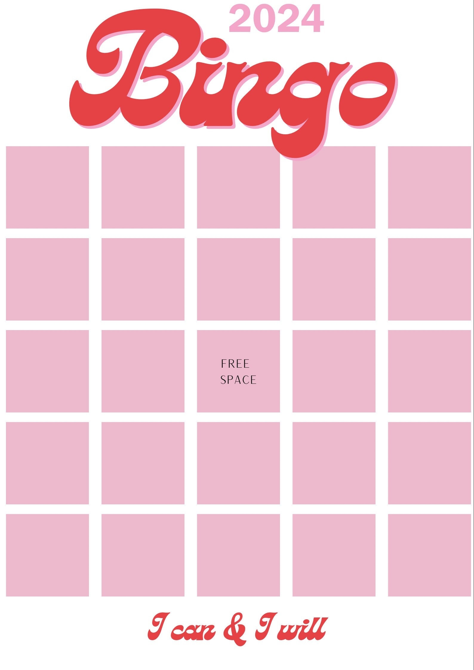2024 Bingo Card Digital Download Etsy
