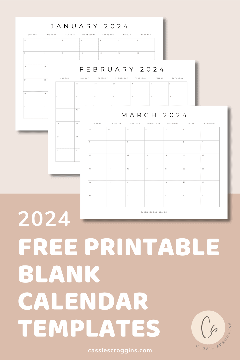 2024 Blank Calendar Templates Free Printable