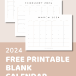 2024 Blank Calendar Templates Free Printable