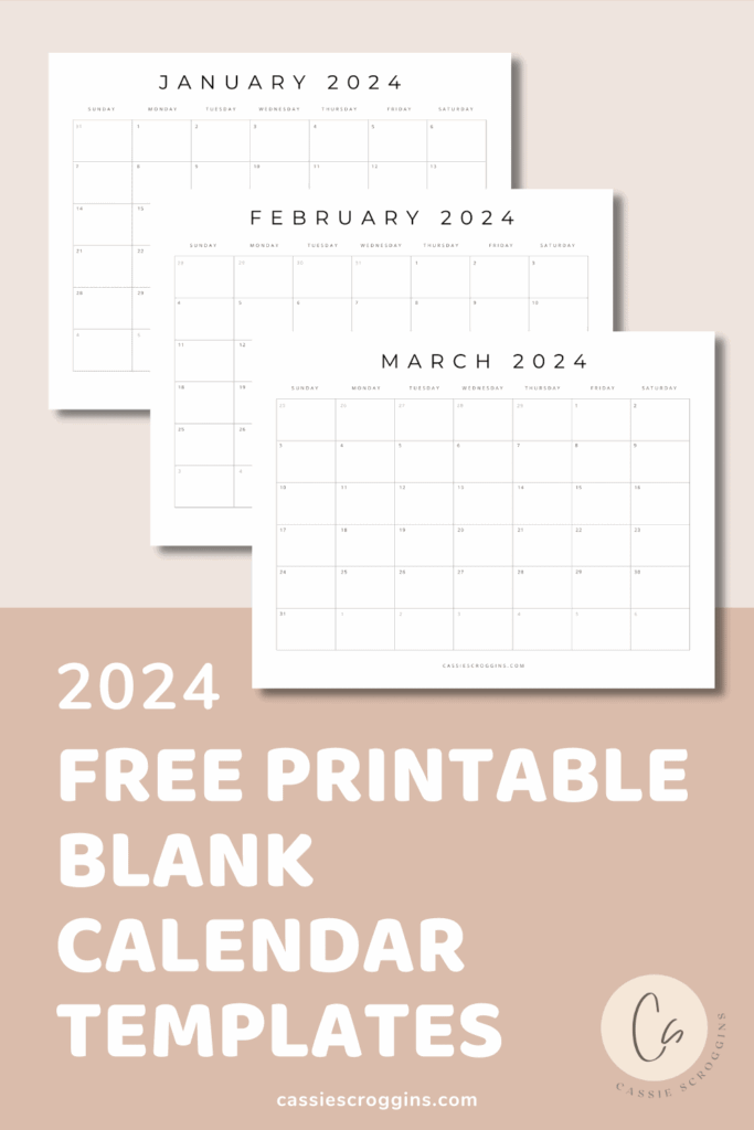2024 Blank Calendar Templates Free Printable