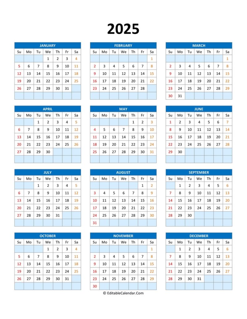2025 Blank Calendar Templates Free Word Fadi Leanor