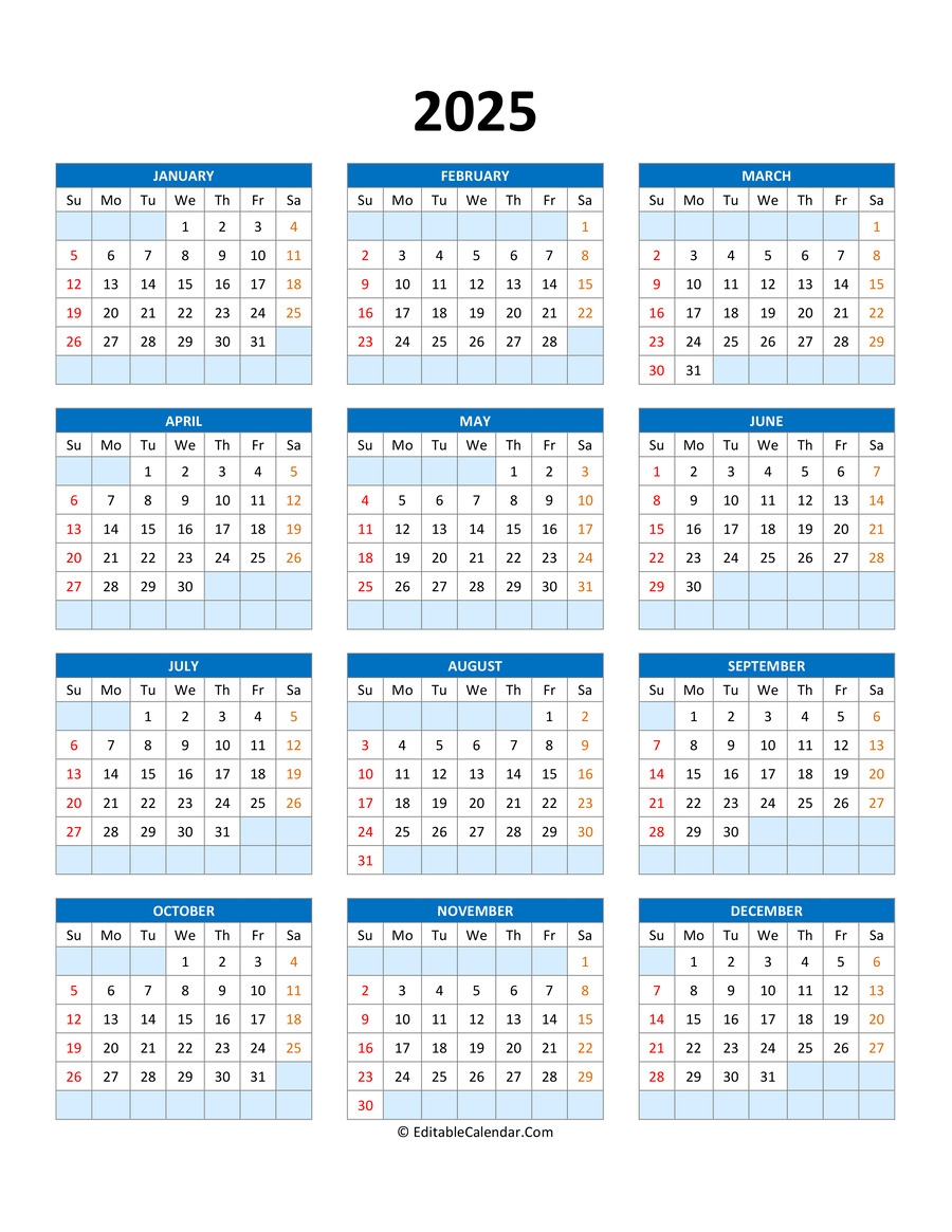 2025 Blank Calendar Templates Free Word Fadi Leanor