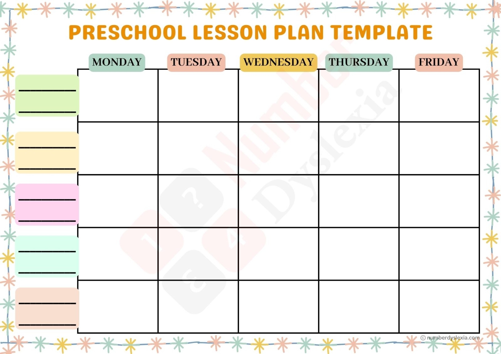3 Printable Preschool Lesson Plan Templates PDF Included Number