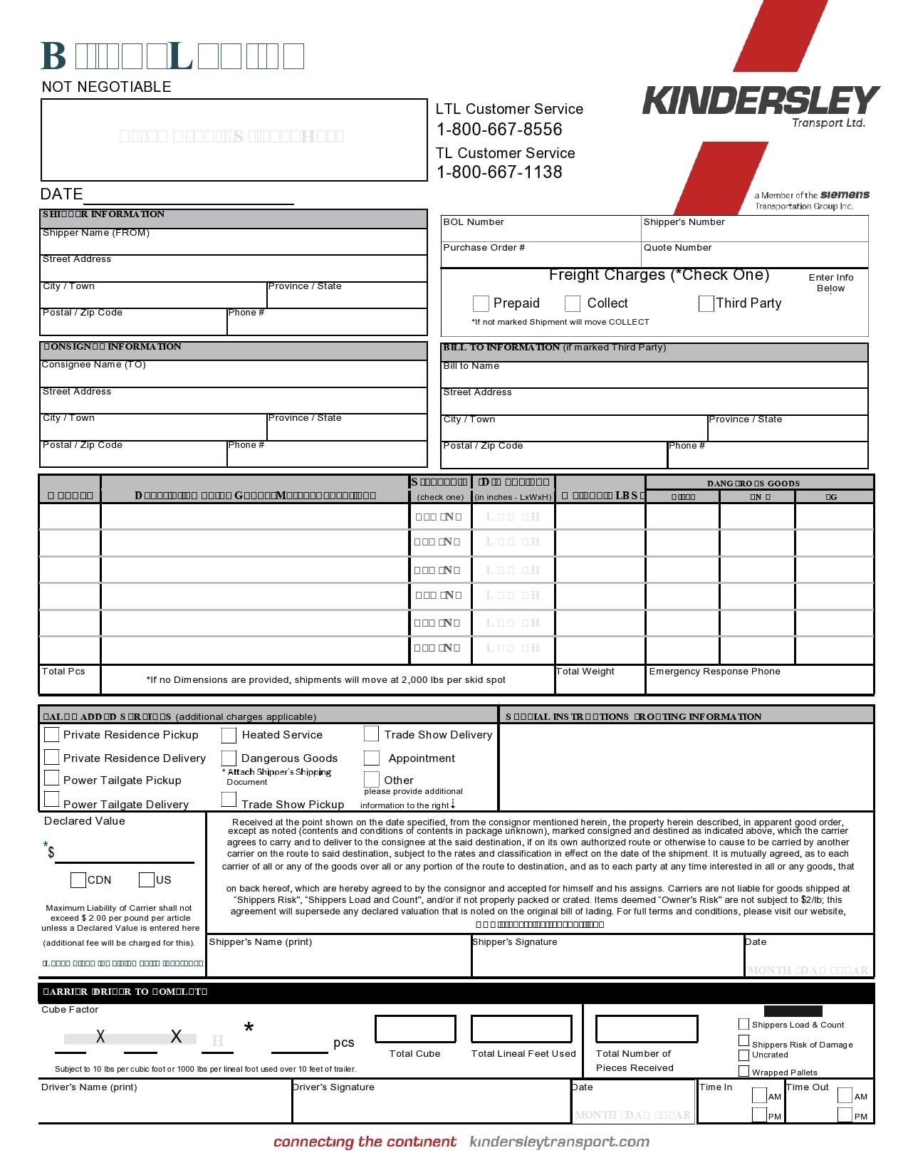 30 Blank Bill Of Lading Templates 100 FREE TemplateArchive