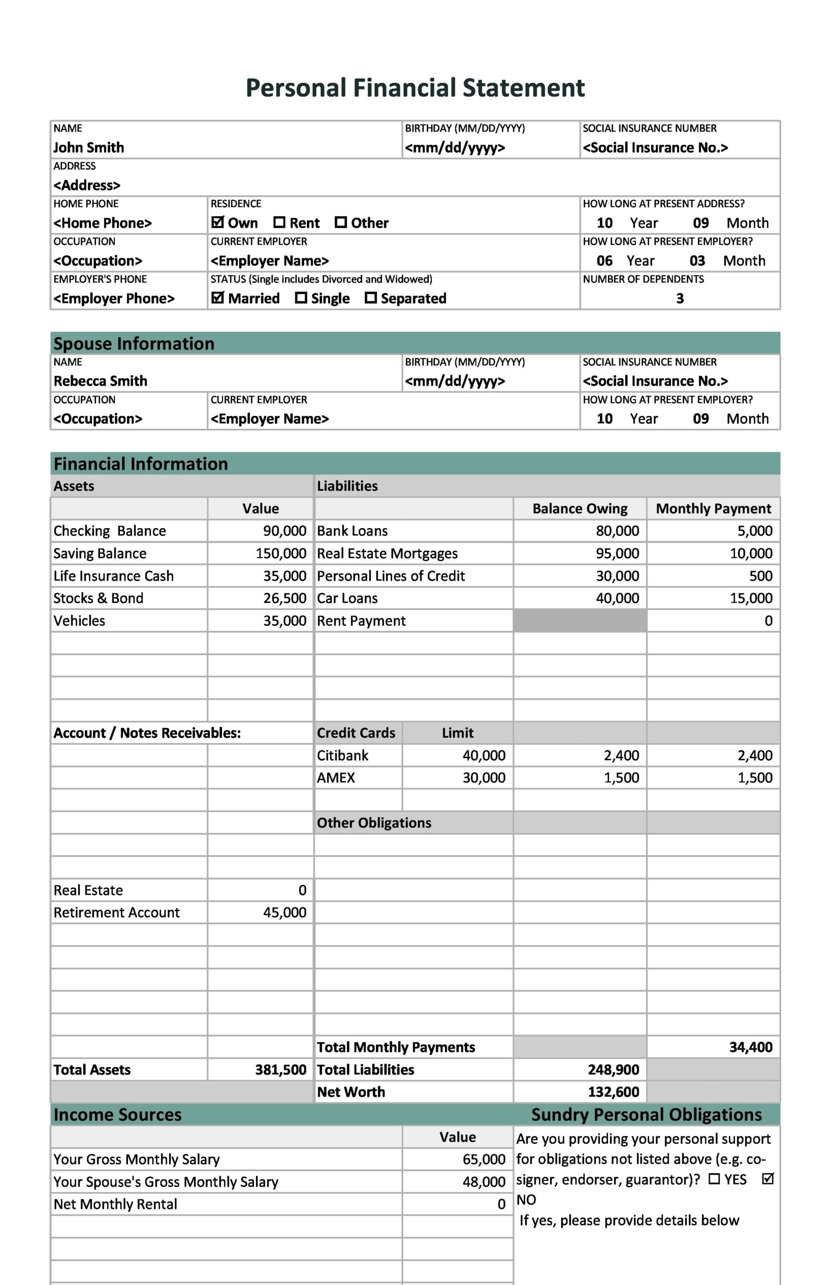 30 Free Financial Statement Templates Excel TemplateArchive