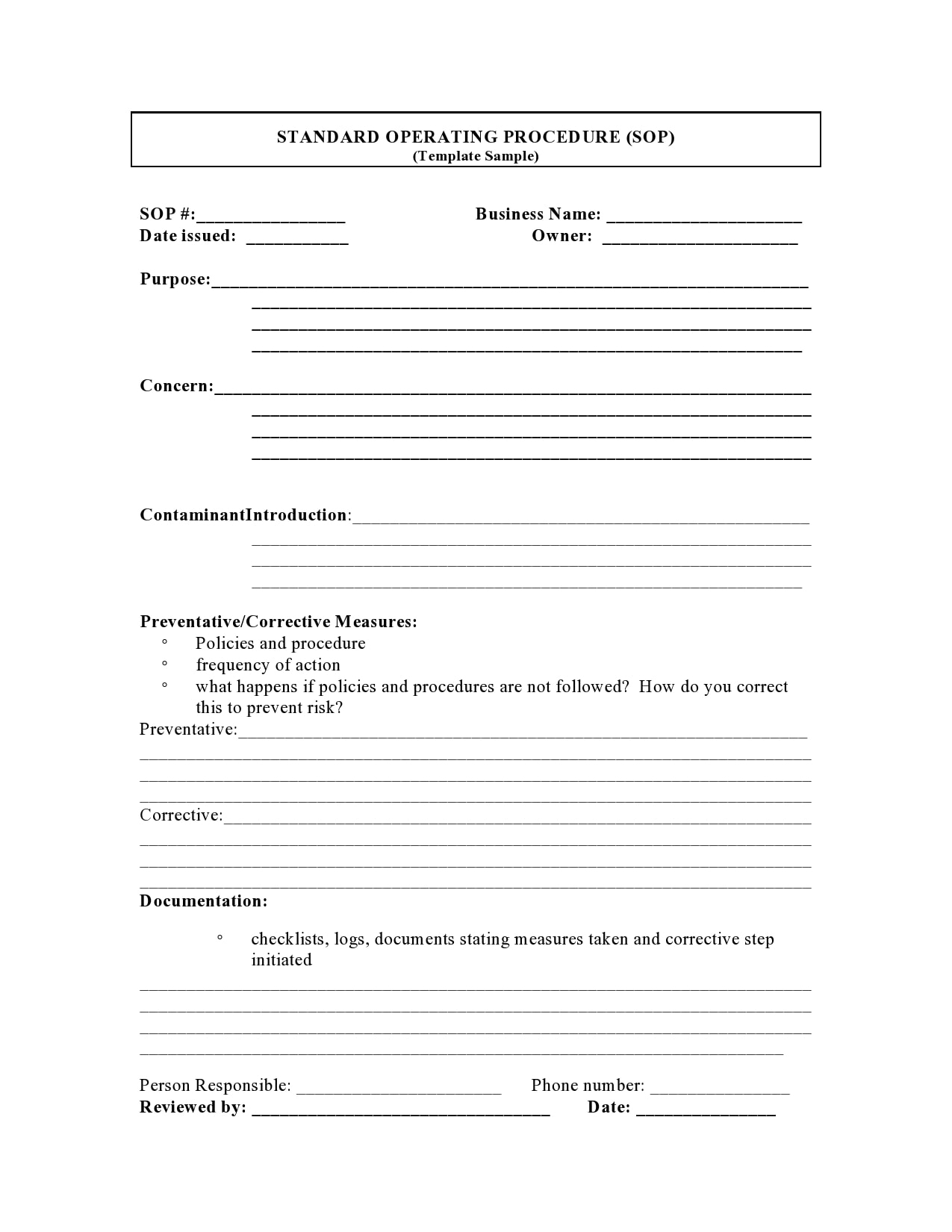 30 Free SOP Templates Word Standard Operating Procedure 
