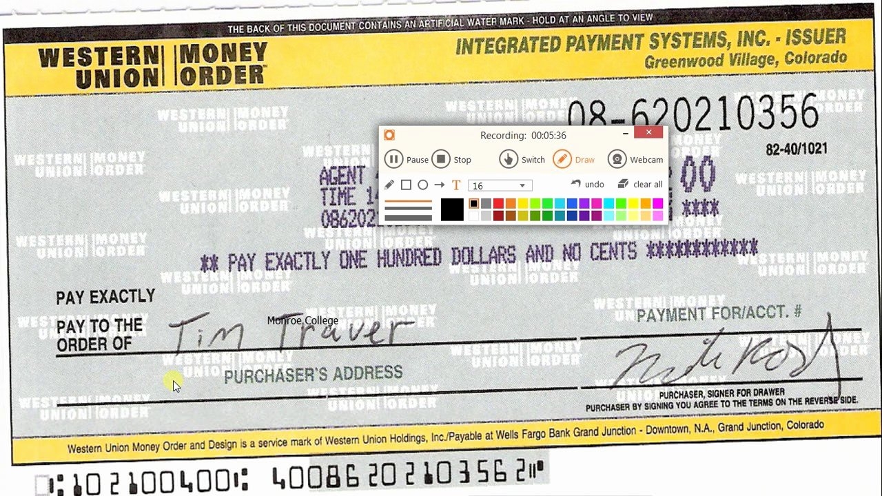 Blank Western Union Money Order Templates