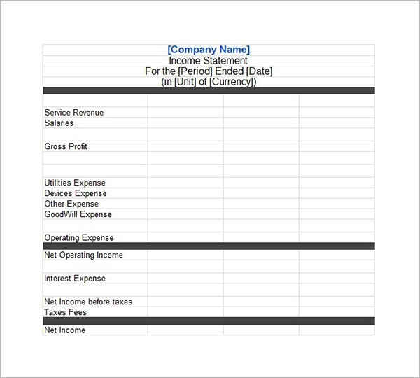 36 Income Statement Templates Free PDF Excel Word XLS Formats