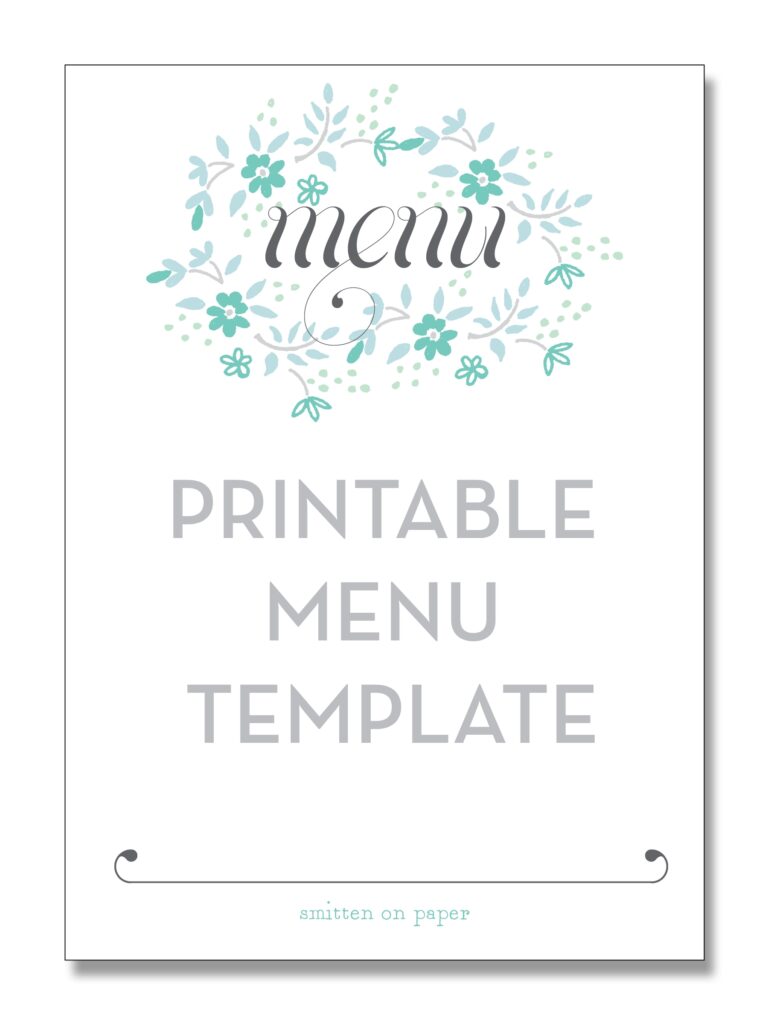 4 Best Images Of Free Printable Blank Menu Templates Free Printable