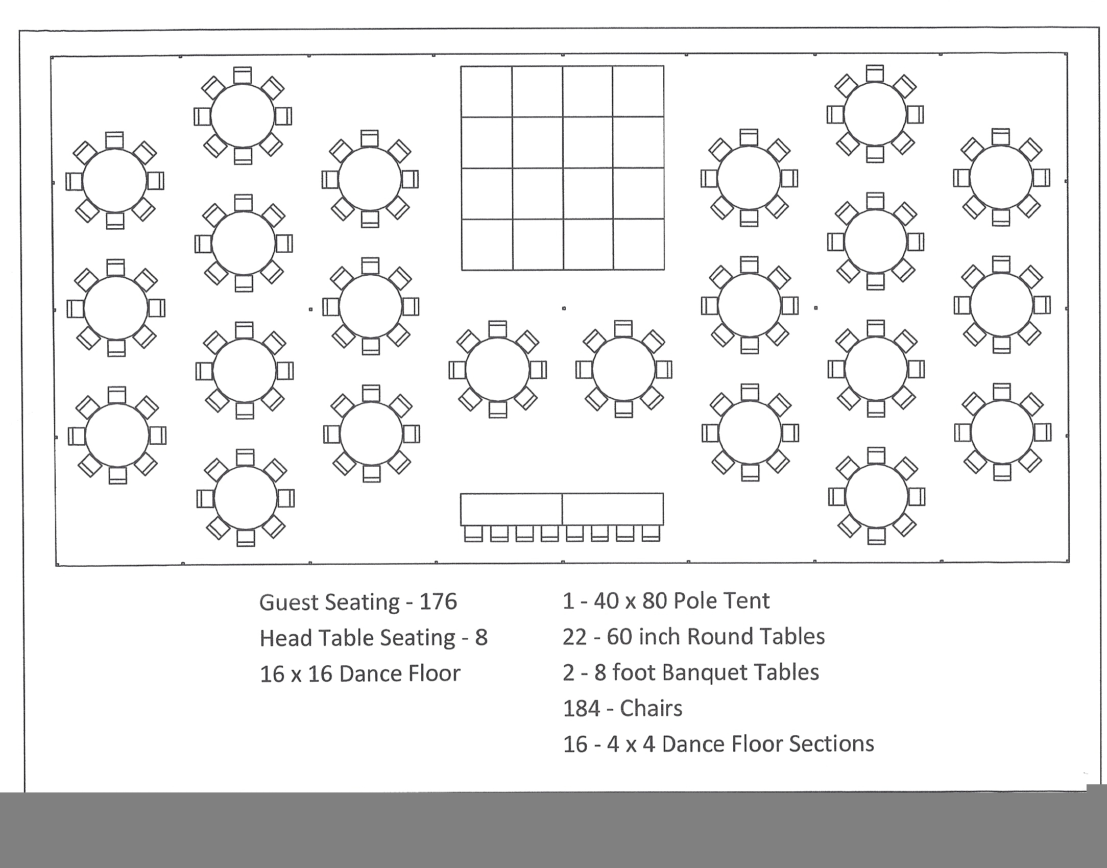 40 X 80 Pole Tent Seating Arrangements