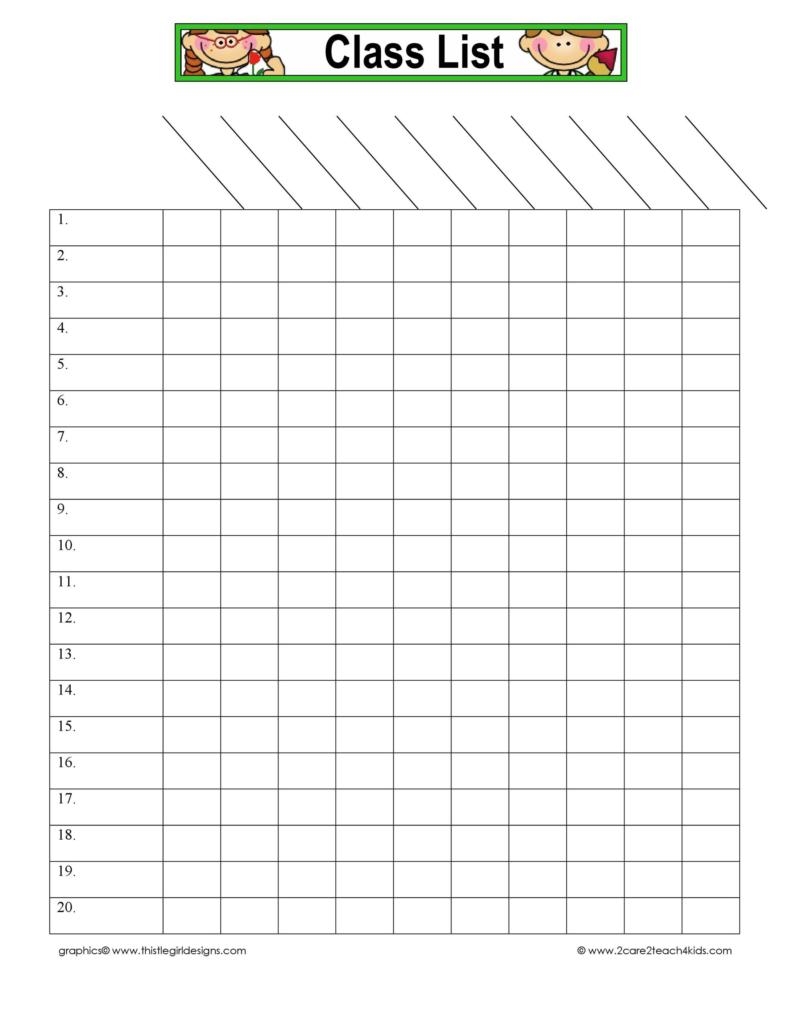 46 Class Roster Templates Class List Examples 