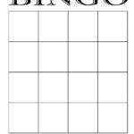 4x4 Blank Bingo Card Template Custom Bingo Cards Free Bingo Cards