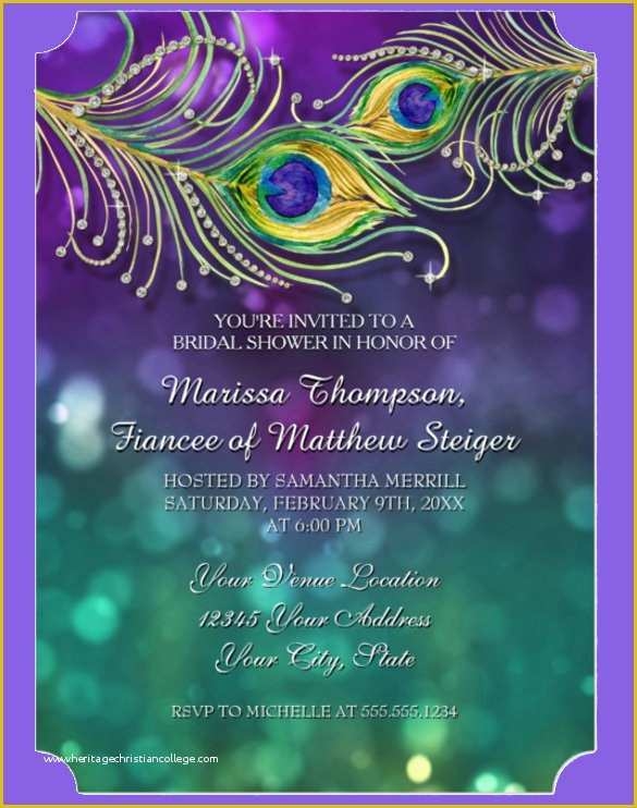 53 Free Peacock Wedding Invitation Templates Heritagechristiancollege