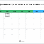 6 Free Monthly Work Schedule Templates Buildremote Worksheets Library
