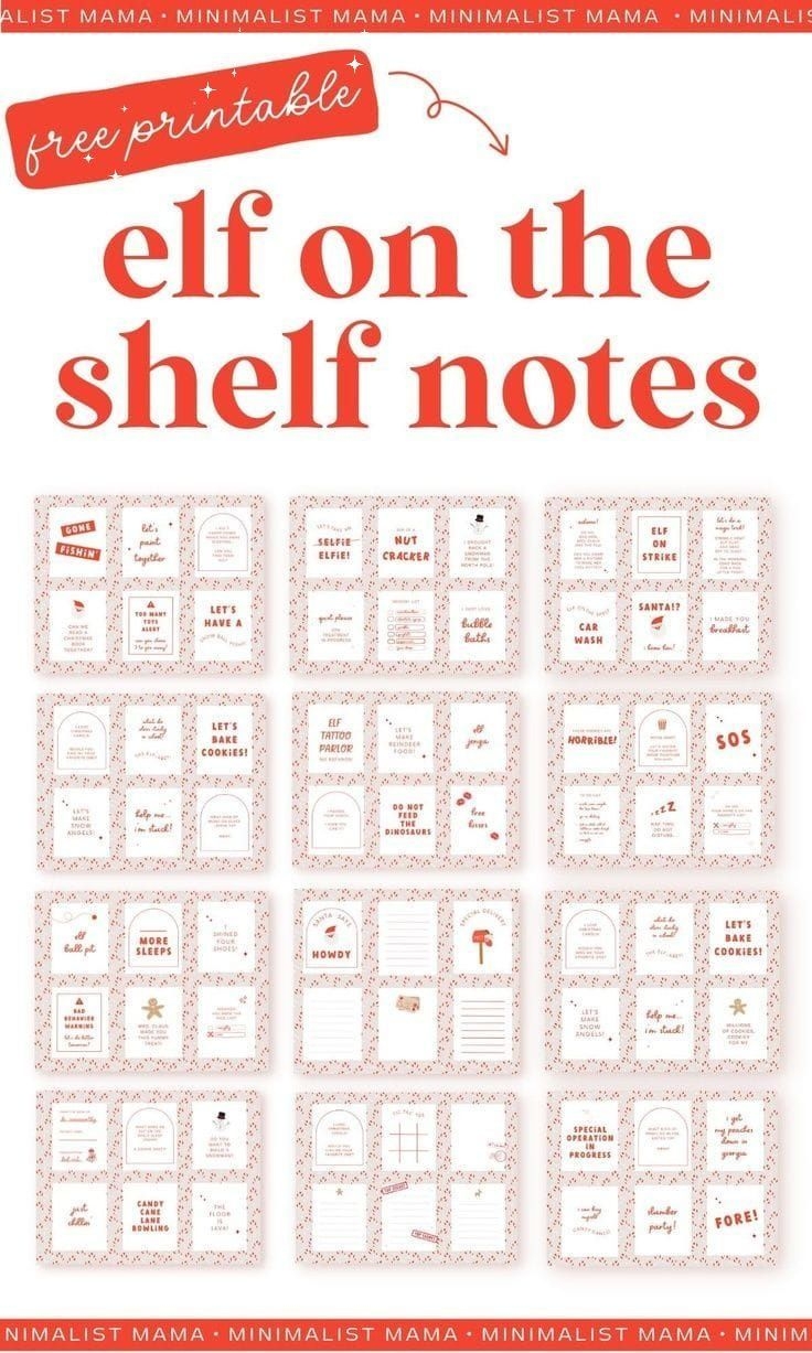 65 Free Elf On The Shelf Notes Elf On The Shelf Printables Elf On