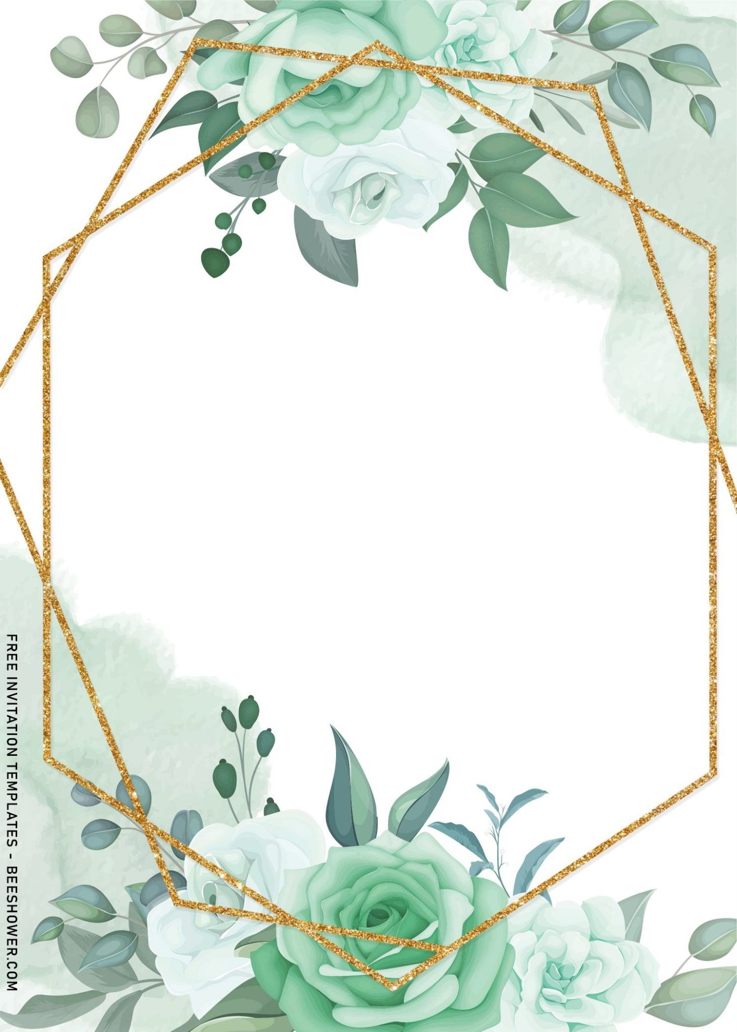 Blank Greenery Invitation Templates
