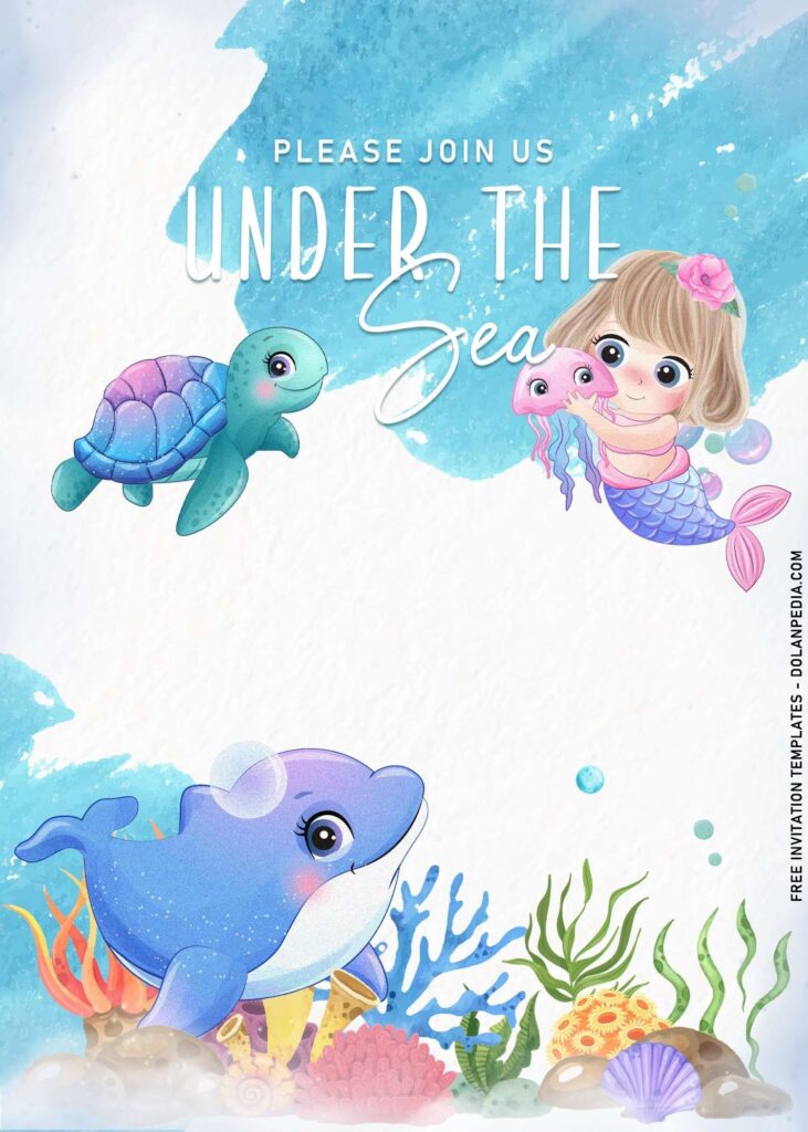 7 Under The Sea Birthday Invitation Templates For Kids Sea Birthday