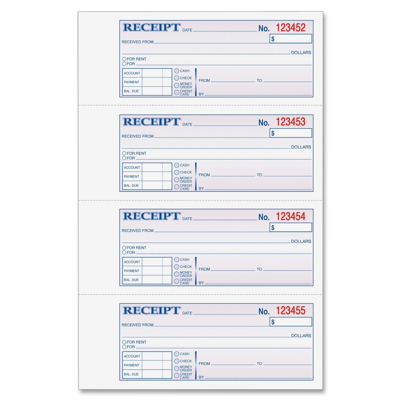 8 Best Images Of Free Printable Receipt Book Blank Rent Receipt
