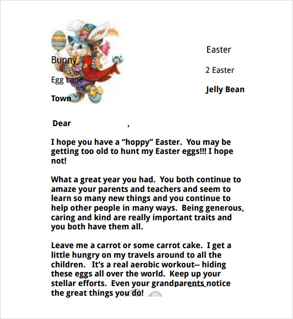 8 Easter Bunny Letters To Download For Free Sample Templates