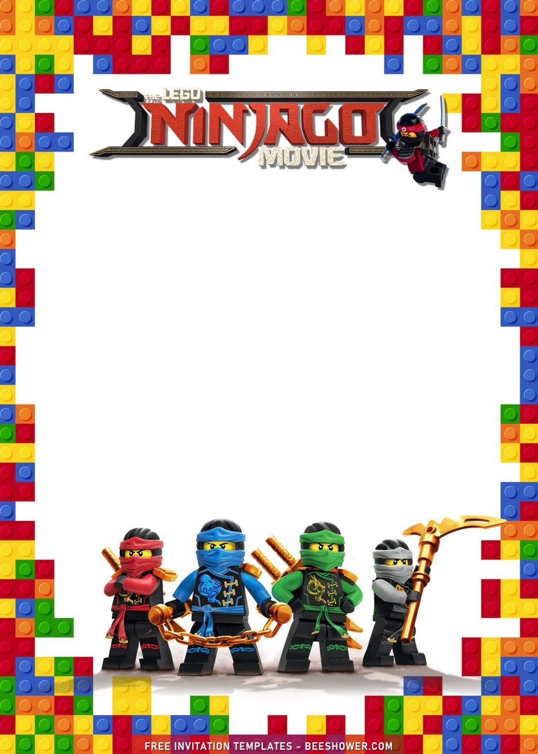 Blank Lego Invitation Templates