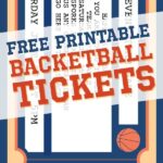 A Basketball Ticket Is Shown With The Words Free Printable Basketball