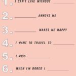 A Pink Poster With The Words Fill In The Blanks