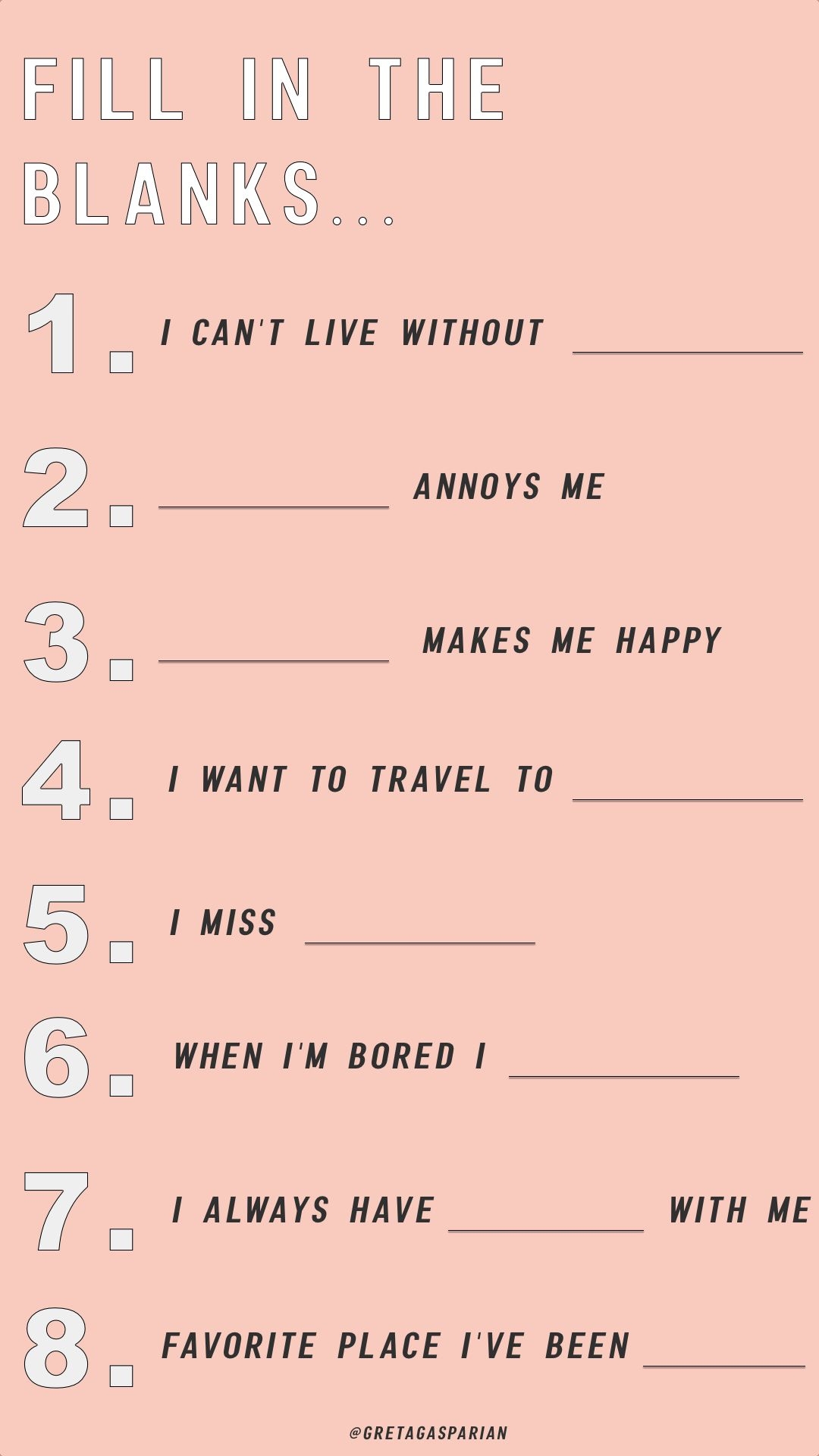 A Pink Poster With The Words Fill In The Blanks