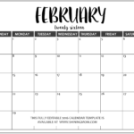 A Printable Calendar With The Word February On It