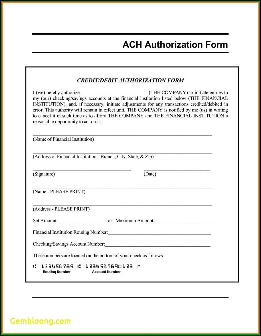 Ach Direct Deposit Authorization Form Form Resume Examples N8VZMw4Ywe
