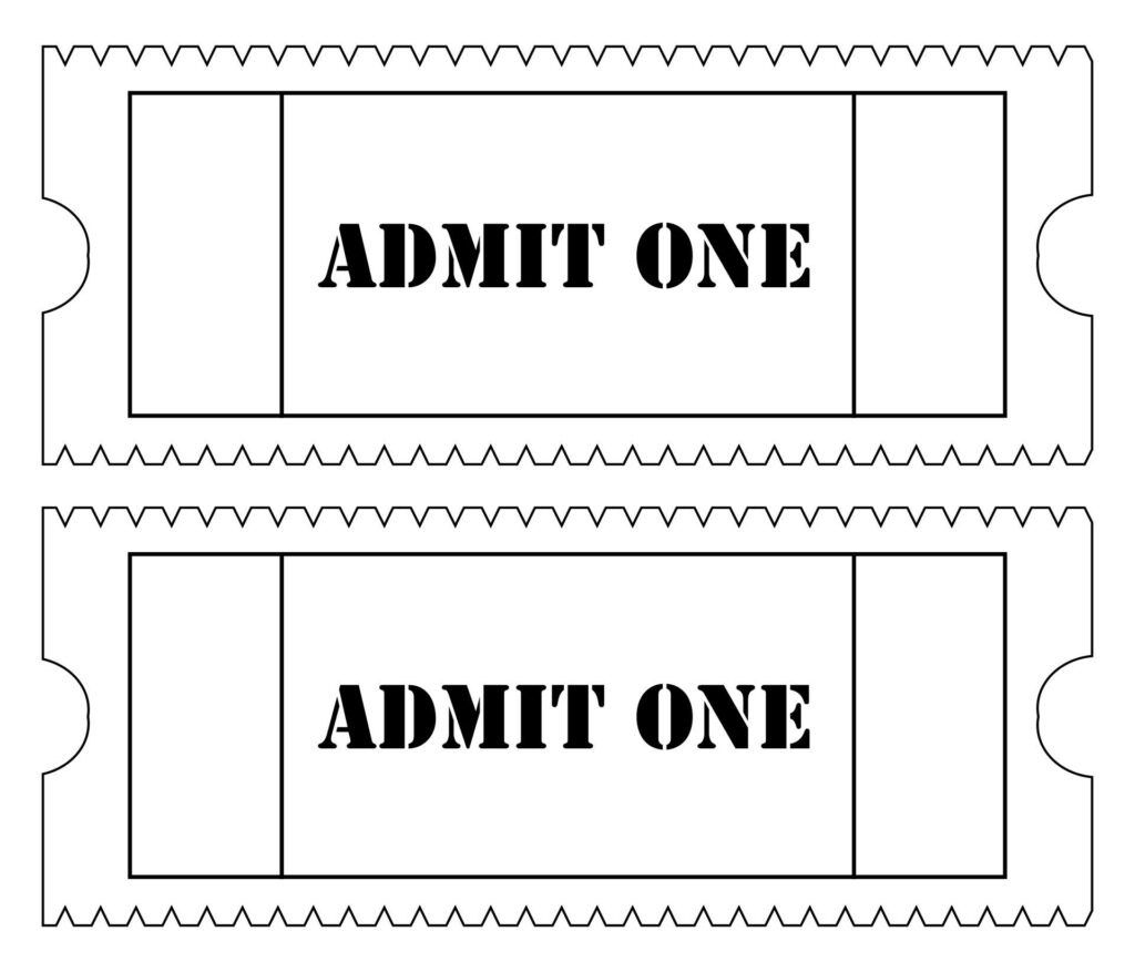 Admit One Ticket Templates 10 Free PDF Printables Printablee