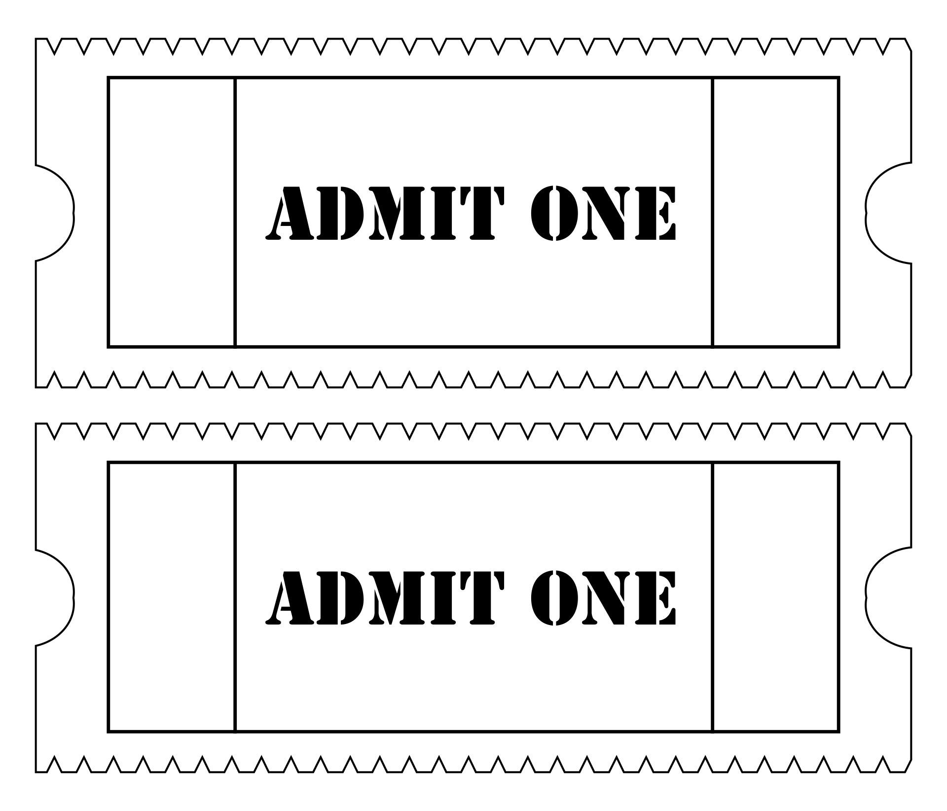 Admit One Ticket Templates 10 Free PDF Printables Printablee