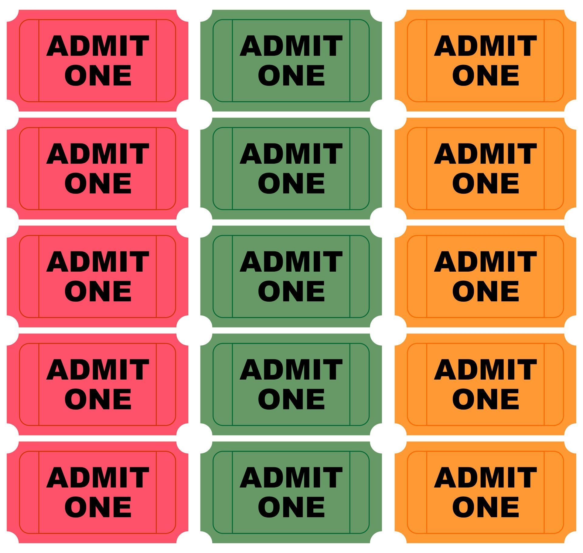 Admit One Ticket Templates 10 Free PDF Printables Printablee