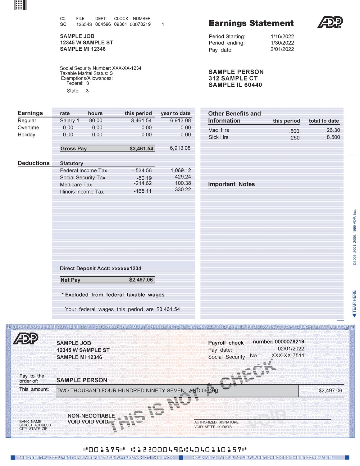 Adp Paycheck Stub