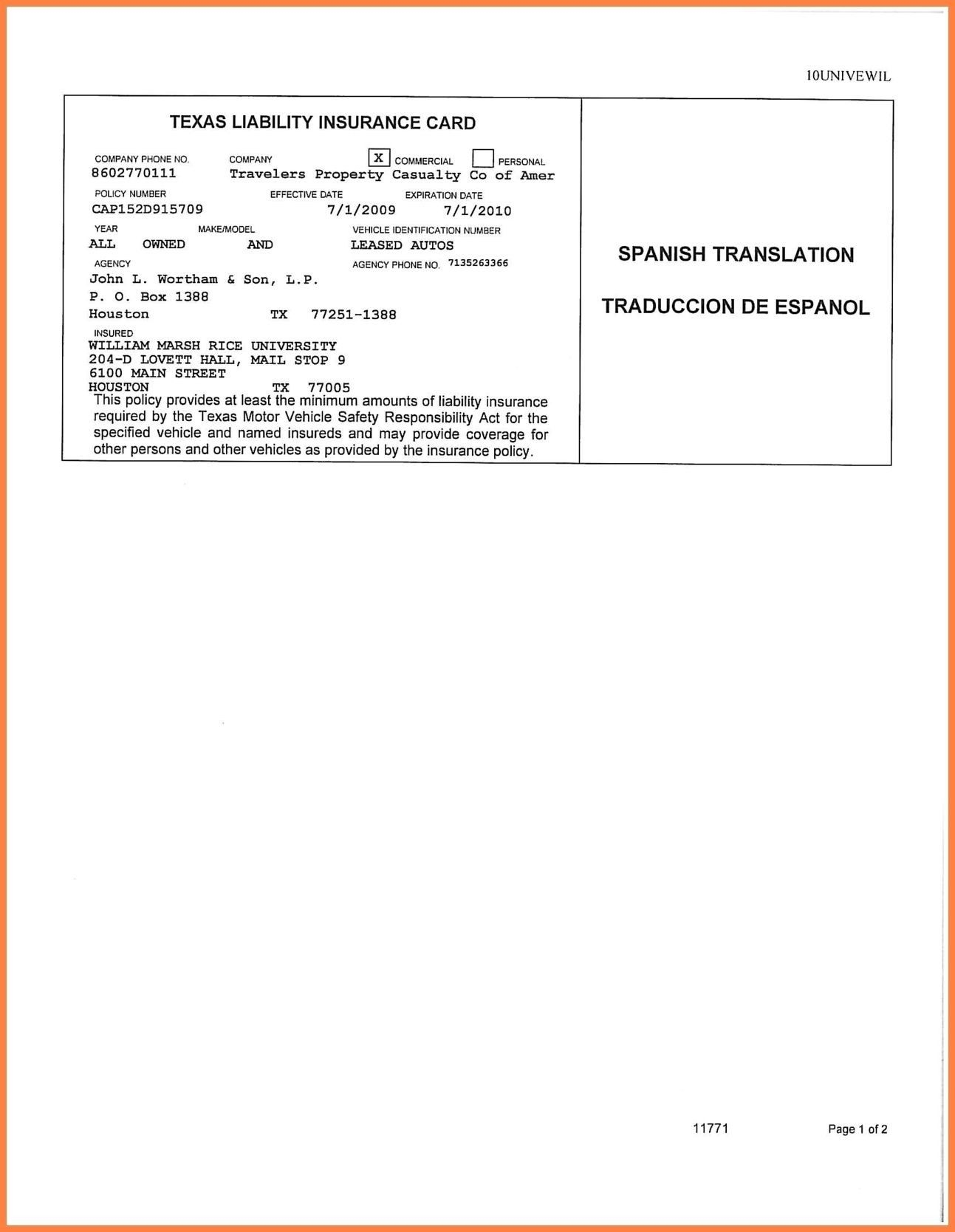 Allstate Insurance Card Template