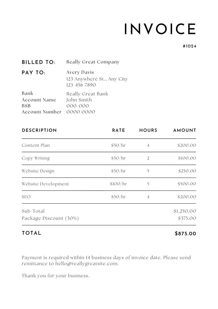 An Invoice Is Shown On The Front Of A White Sheet
