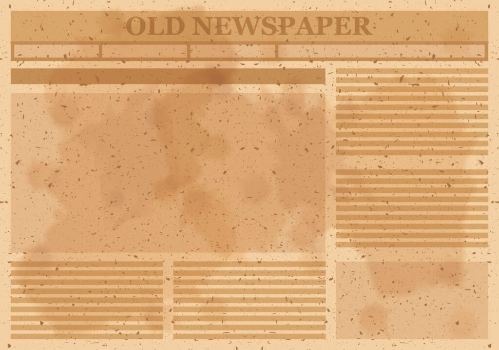 An Old Newspaper Is Shown On A Brown Background